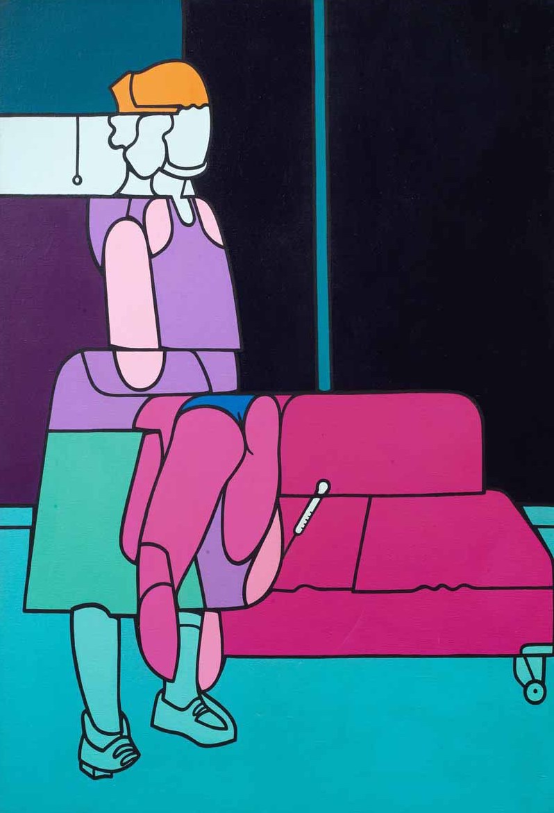 Adami, Studio per una biografia raccontata in una clinica, 1970-71, 130x97 cm