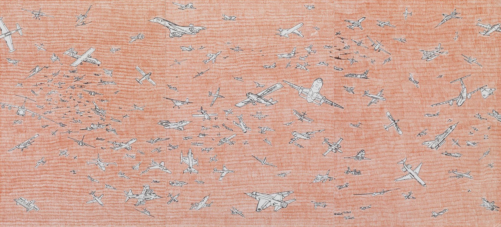 Boetti, Aerei, 1977-78, 22,5x48 cm