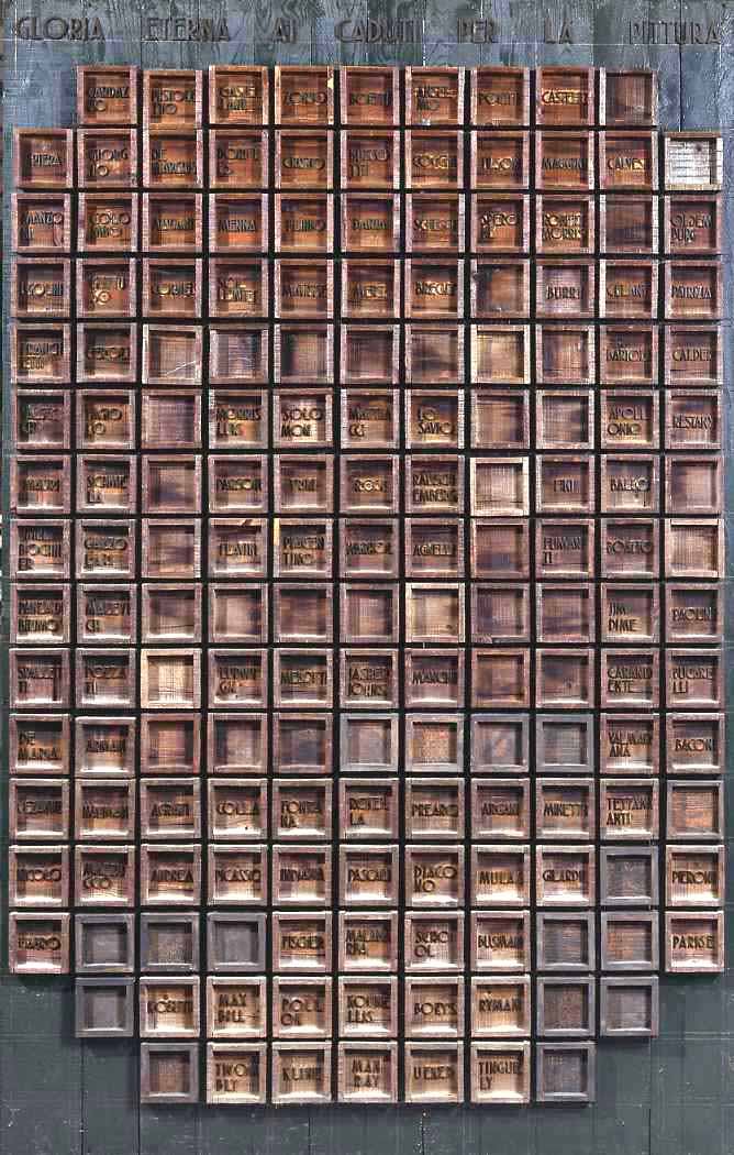 Ceroli, Gloria eterna ai caduti per la pittura, 1972, 204x130x11 cm