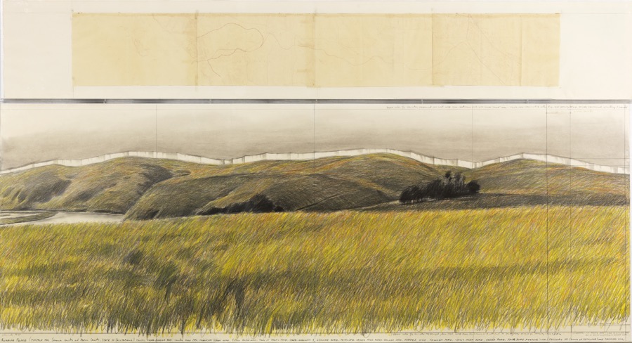 Christo, Running Fence (Project for Sonoma and Marin County. State of California), 1975, 144x244 cm