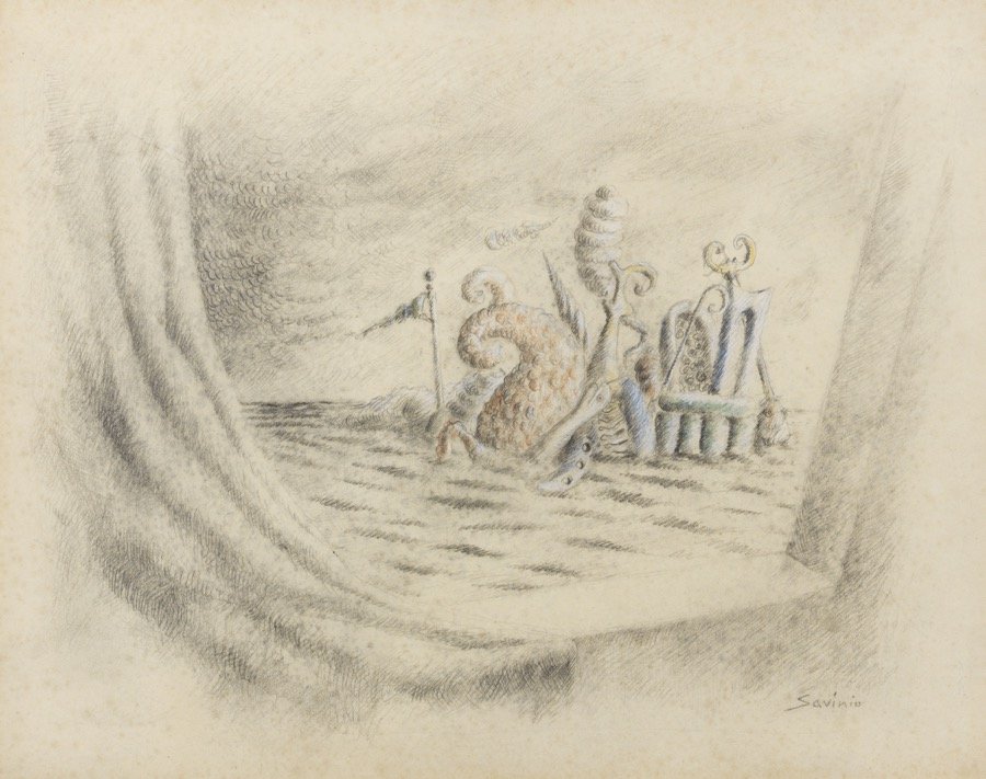 Savinio, Les atlantes, 1939, 28x36 cm Savinio, Les atlantes, 1939, 28x36 cm