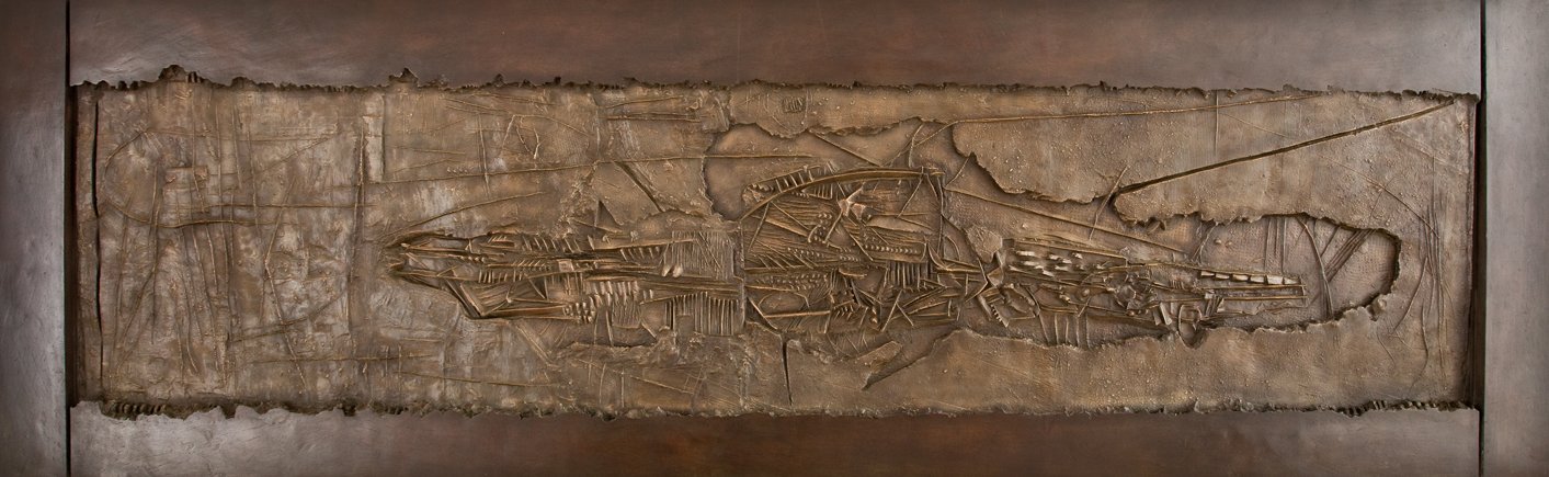 Pomodoro, Ritrovamento, 1959, 124x400x9 cm