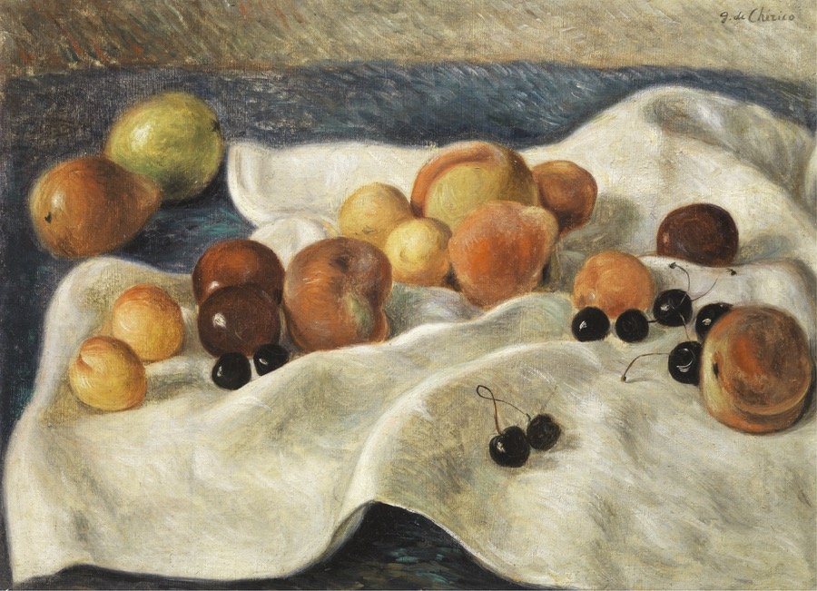 Giorgio de Chirico, Natura morta, 1930, olio su tela, 53,5×74 cm Giorgio de Chirico, Natura morta, 1930, olio su tela, 53,5x74 cm