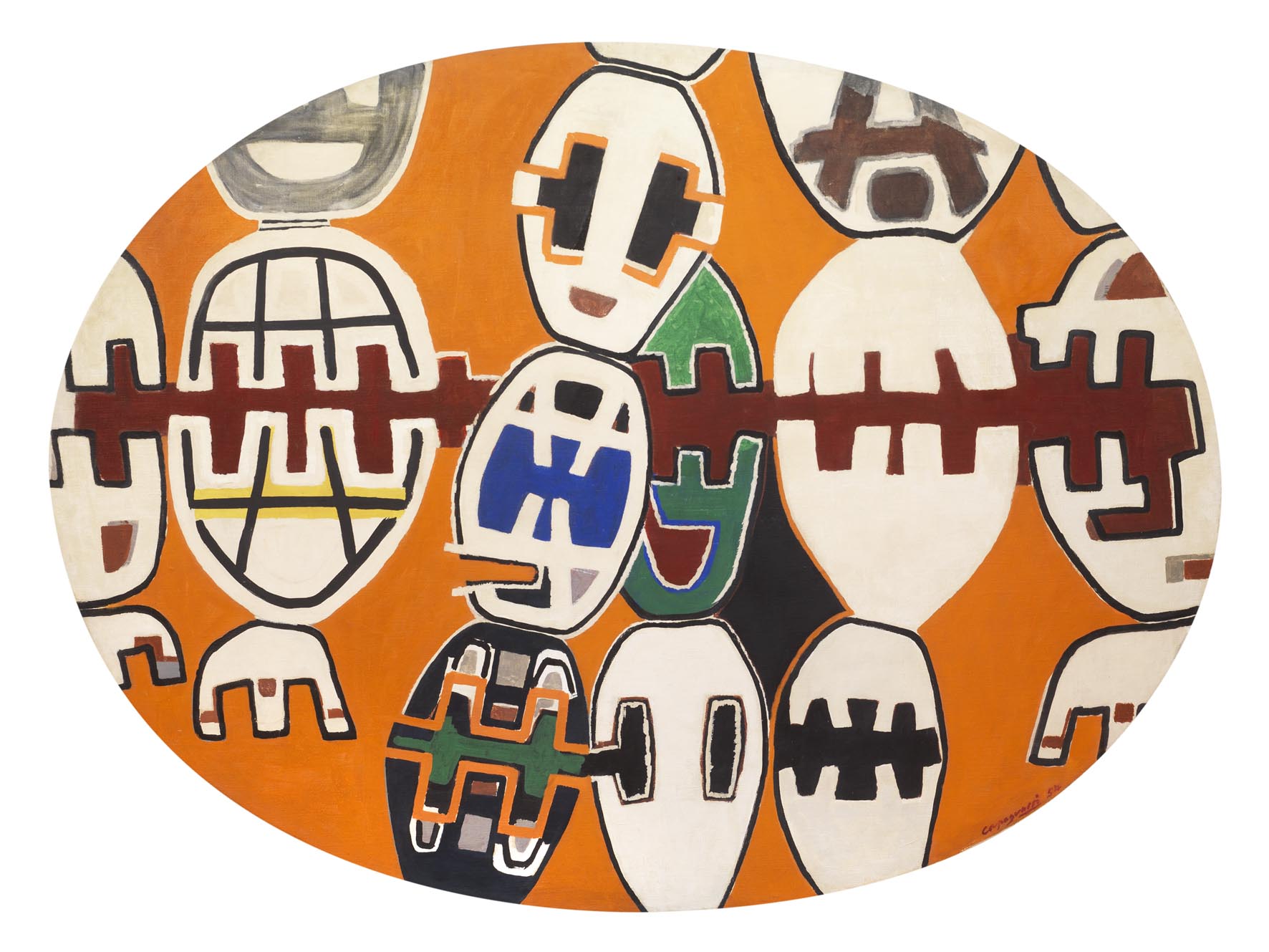 Giuseppe Capogrossi, Superficie 106, 1954, olio su tela, 119x161 cm