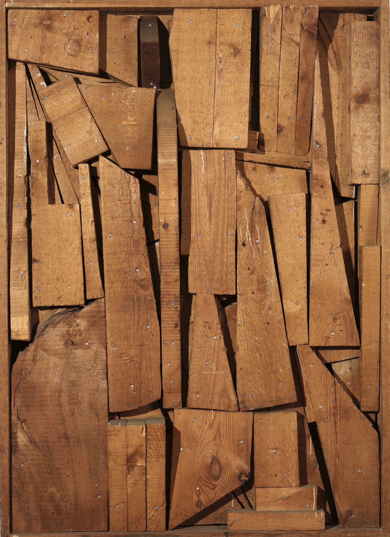 Mario Ceroli, Senza titolo, 1971, legni assemblati, 145x105x21 cm