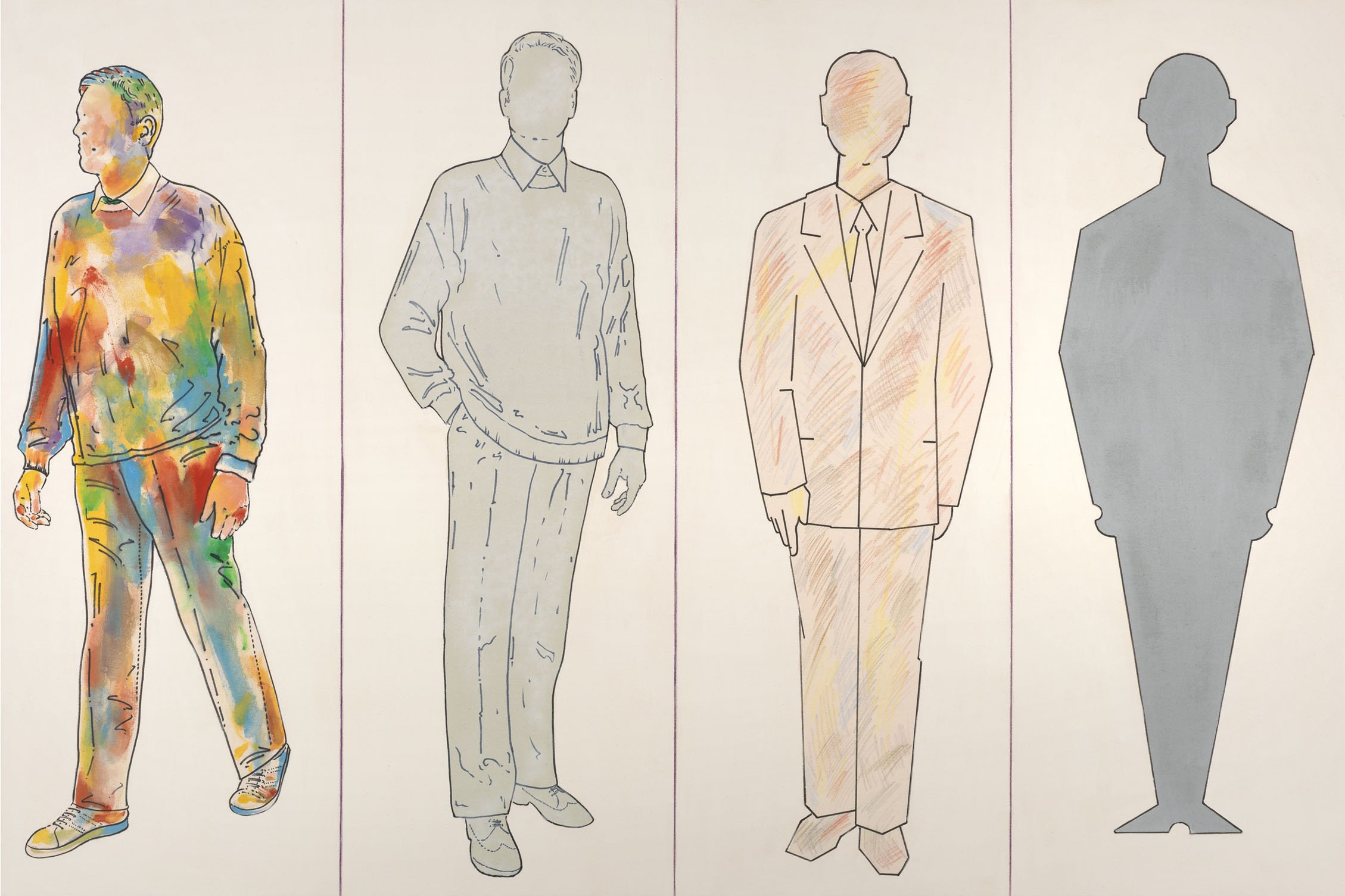 Renato Mambor, Contemporaneo, 2004, tecnica mista su tela tamburata, 100x150 cm