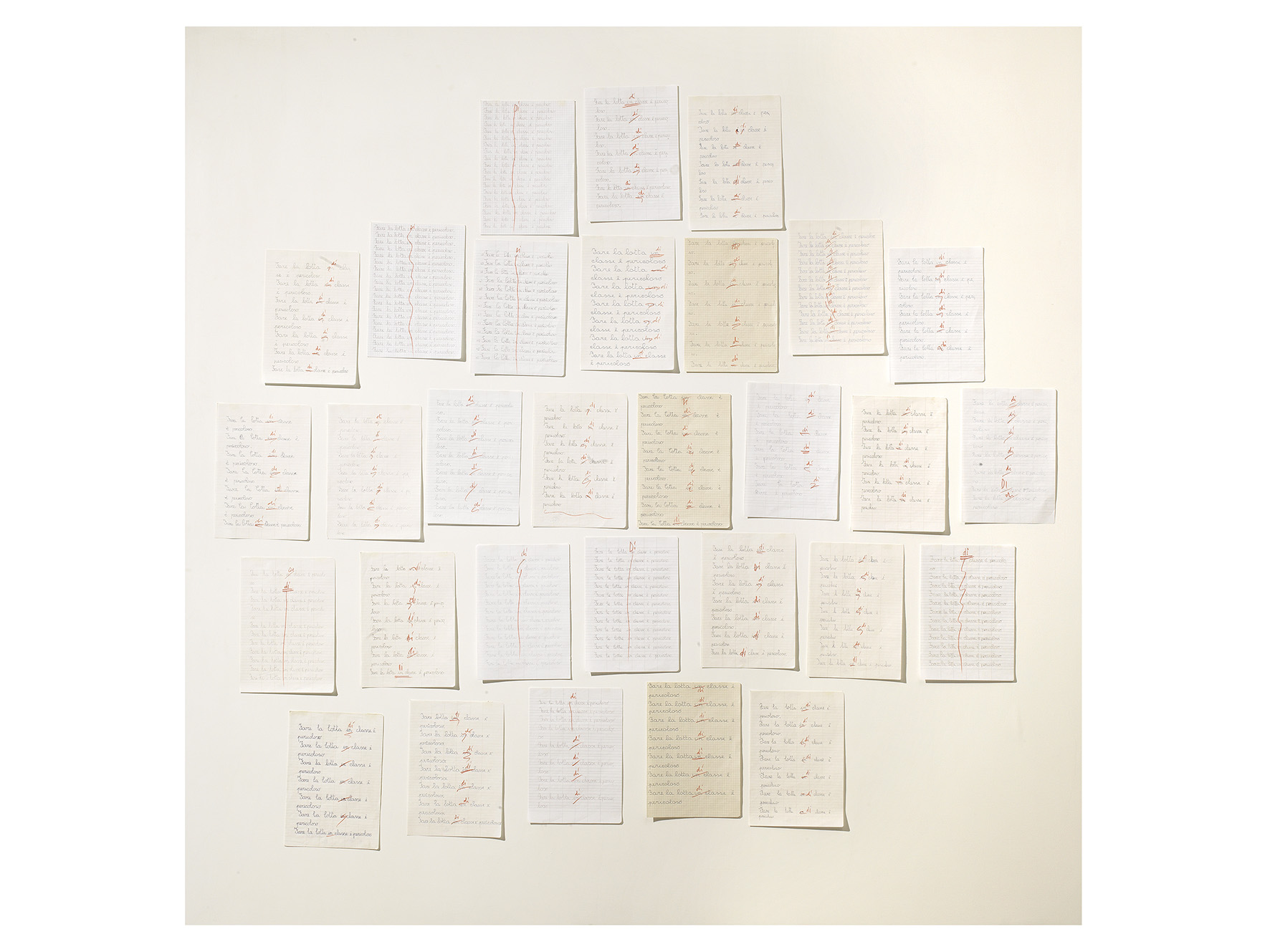 Cattelan, Punizioni (non si deve fare la lotta di-in classe), 1991