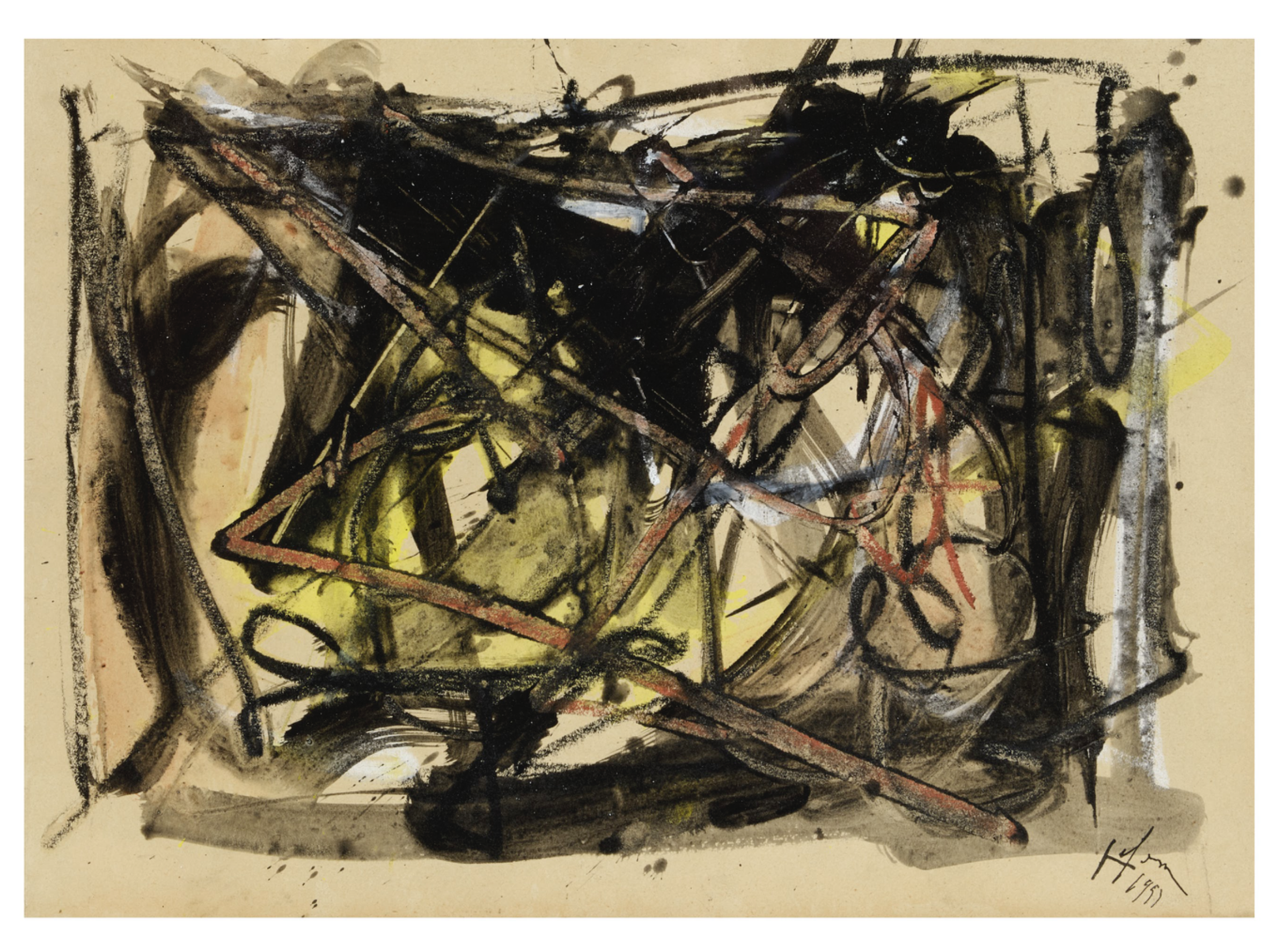 Emilio Vedova, Immagine del tempo, 1953, cm 25 x 35
