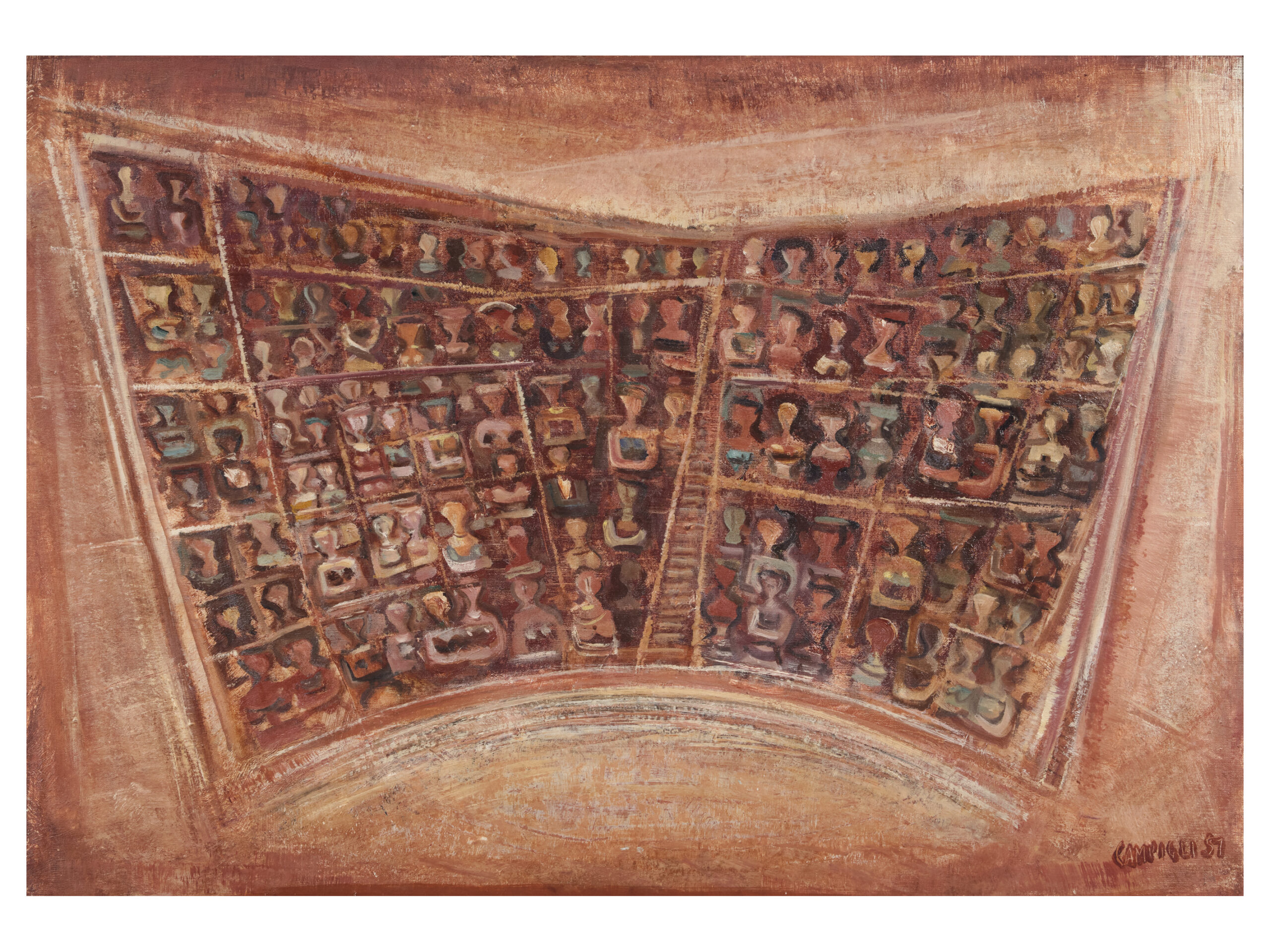 Massimo Campigli, Anfiteatro, 1957, 65 x 92 cm