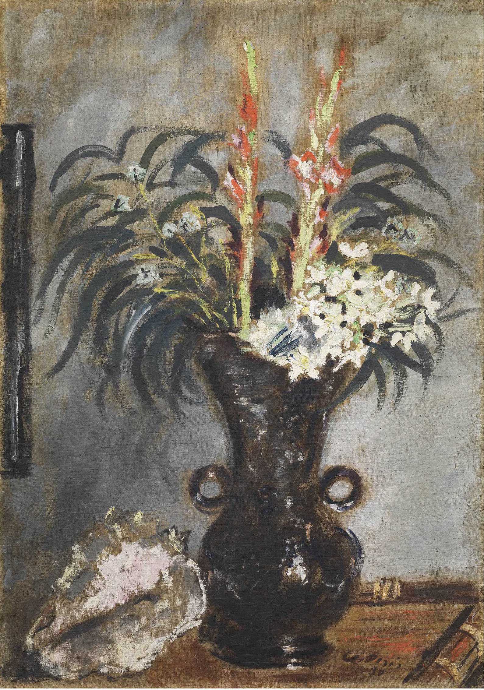 De Pisis, Vaso con gladioli e conchiglia, 1930, 92 x 64,5 cm