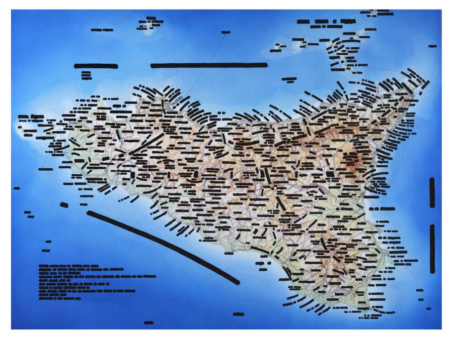 Isgrò, Palermo, 2025, 100 x 100 cm