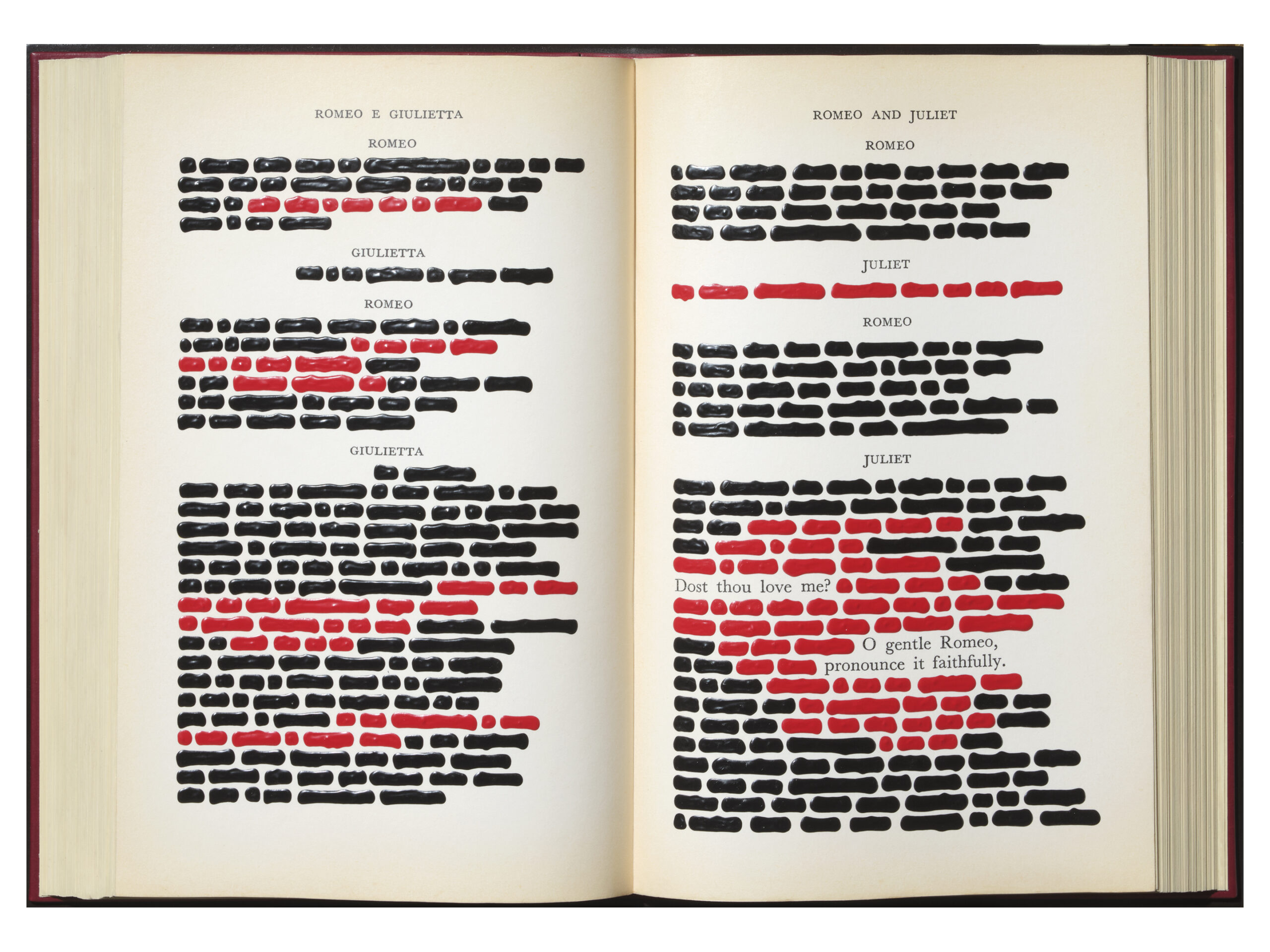 Isgrò, Romeo and Juliet, Gentle, 2019, 48 x 67,5 x 5,5 cm